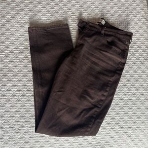 Abercrombie Curve Love Brown The 90s Straight Mid Rise Jean
